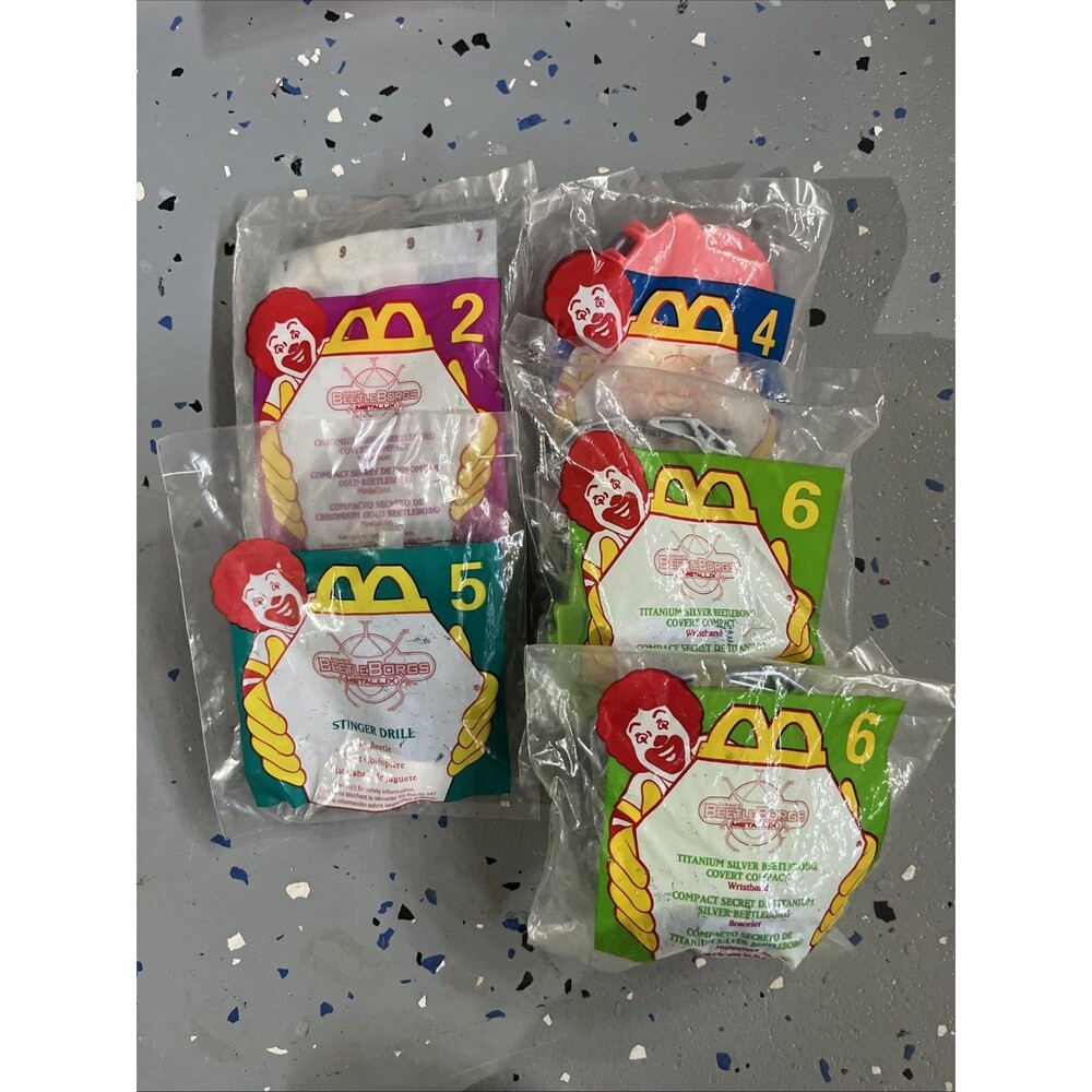 Vintage 1996 McDonald’s Beetleborgs Metallix Happy Meal Toys Lot Sealed